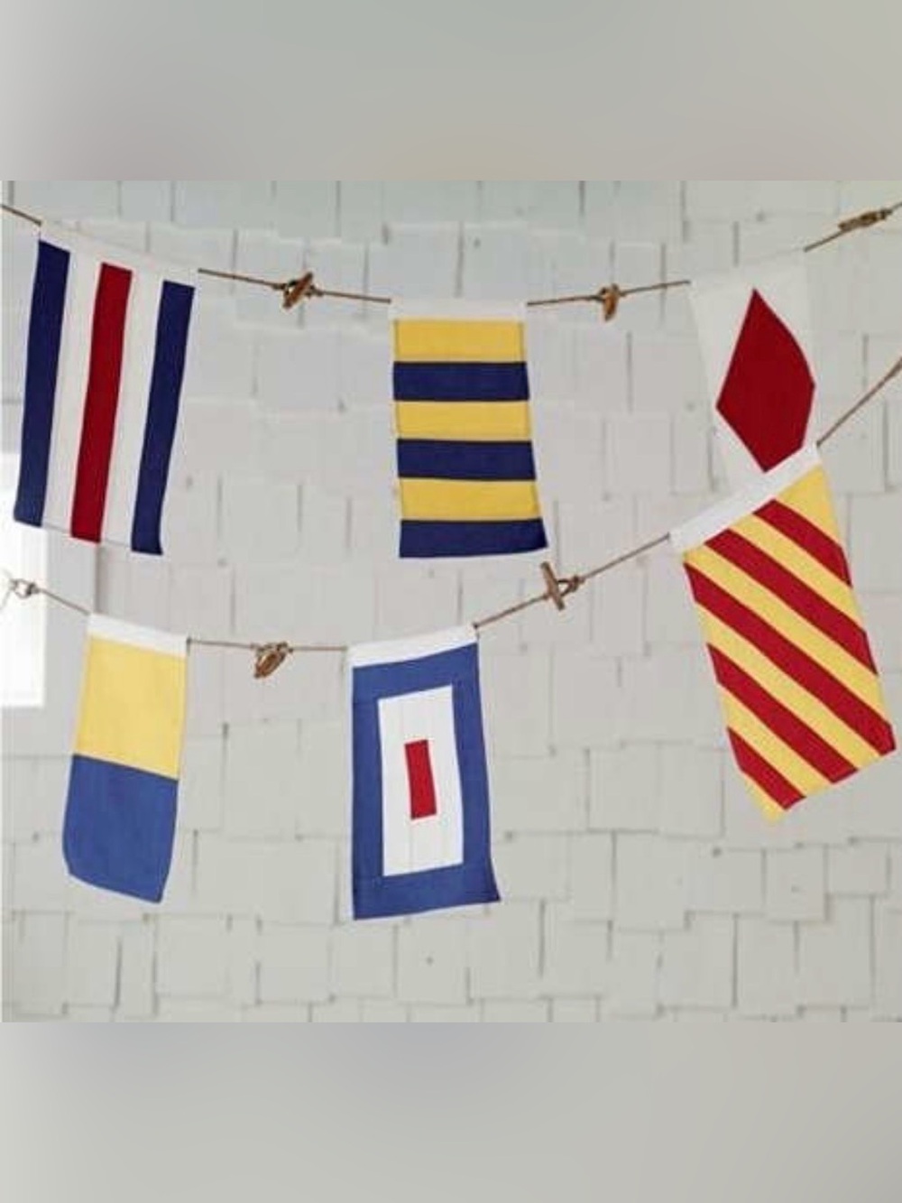 The Land Of Nod Nautical Flags Decor, Set of 2